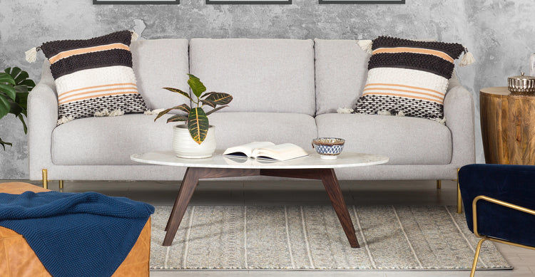 Riley Marble Oval Coffee Table thumbnail 2