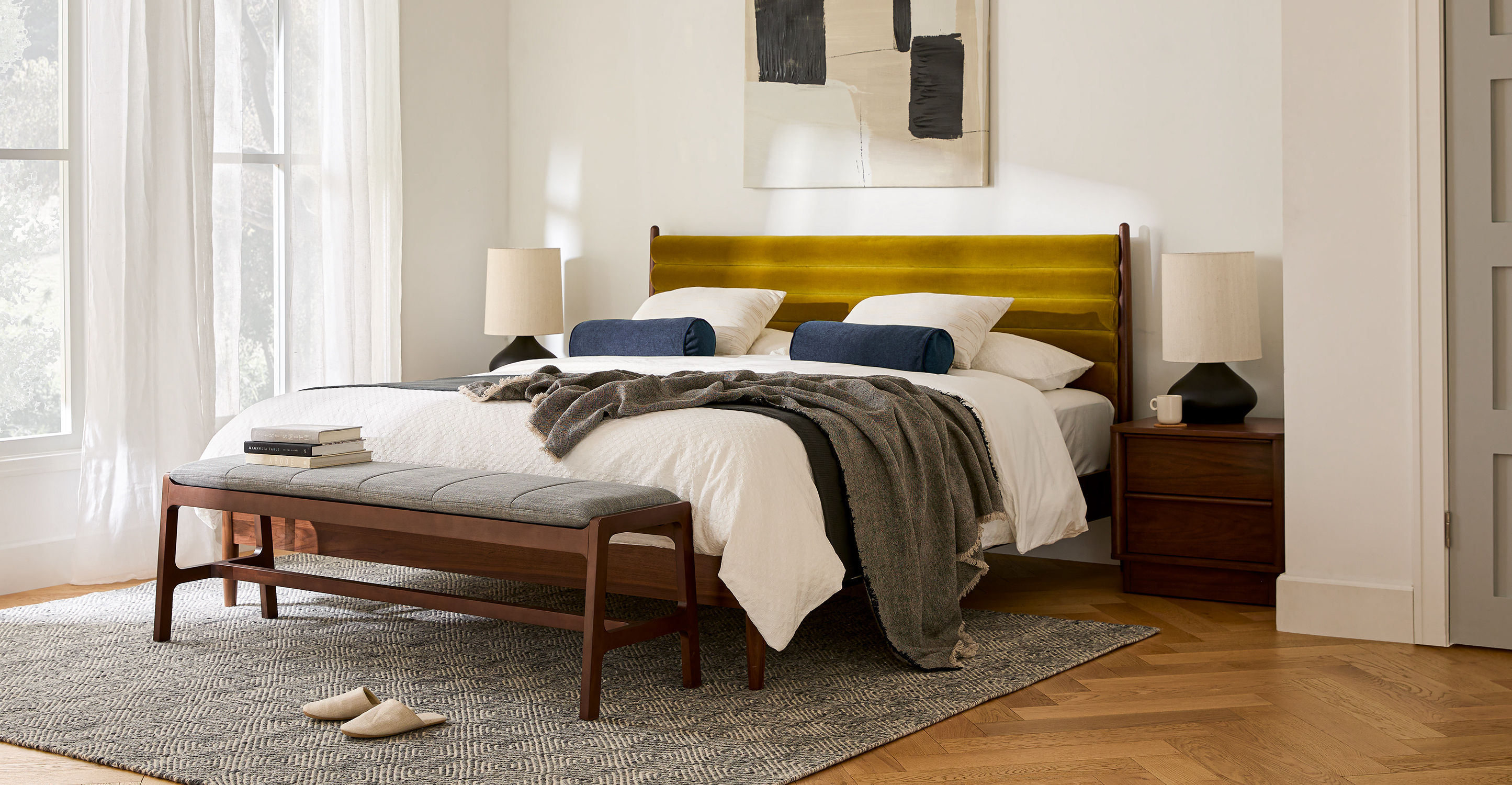 Kolva Pebble Gray Walnut Bench thumbnail 2