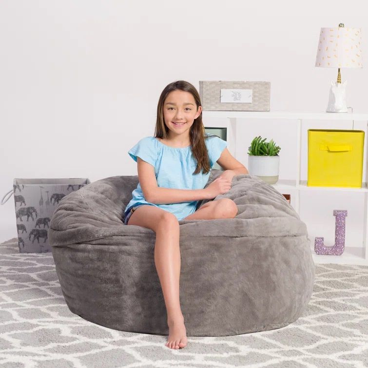 Bean Bag Chair & Lounger Gray thumbnail 2