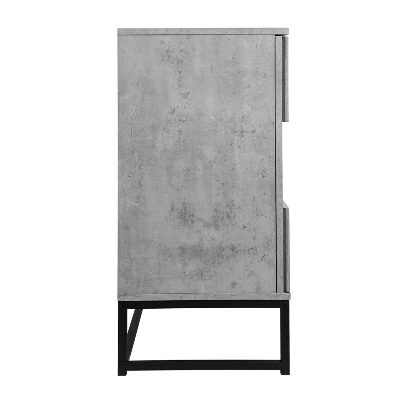 2 Door Cabinet Wooden Nightstand For Bedroom Living Room thumbnail 4