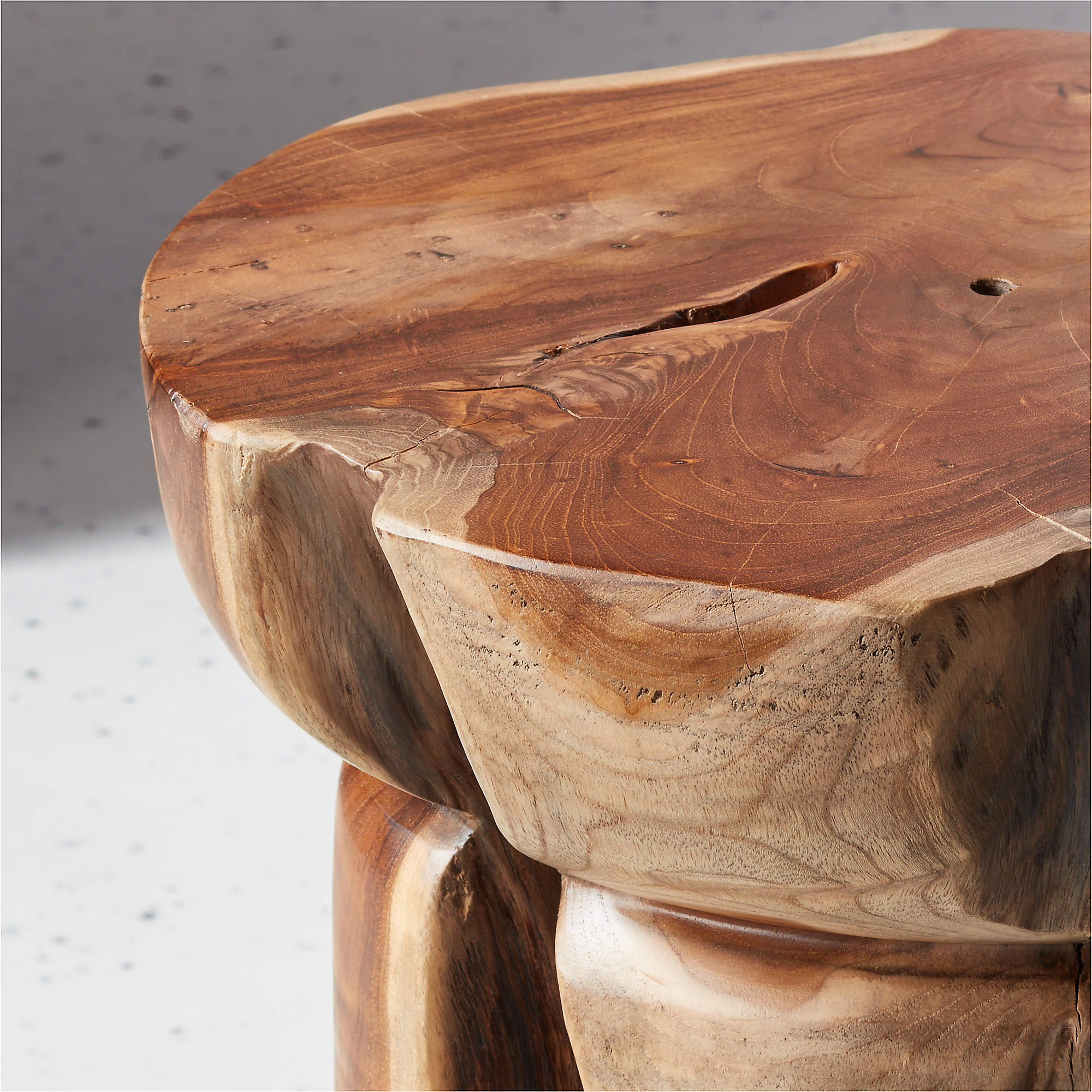 Teak Natural Round Bathroom Stool thumbnail 2