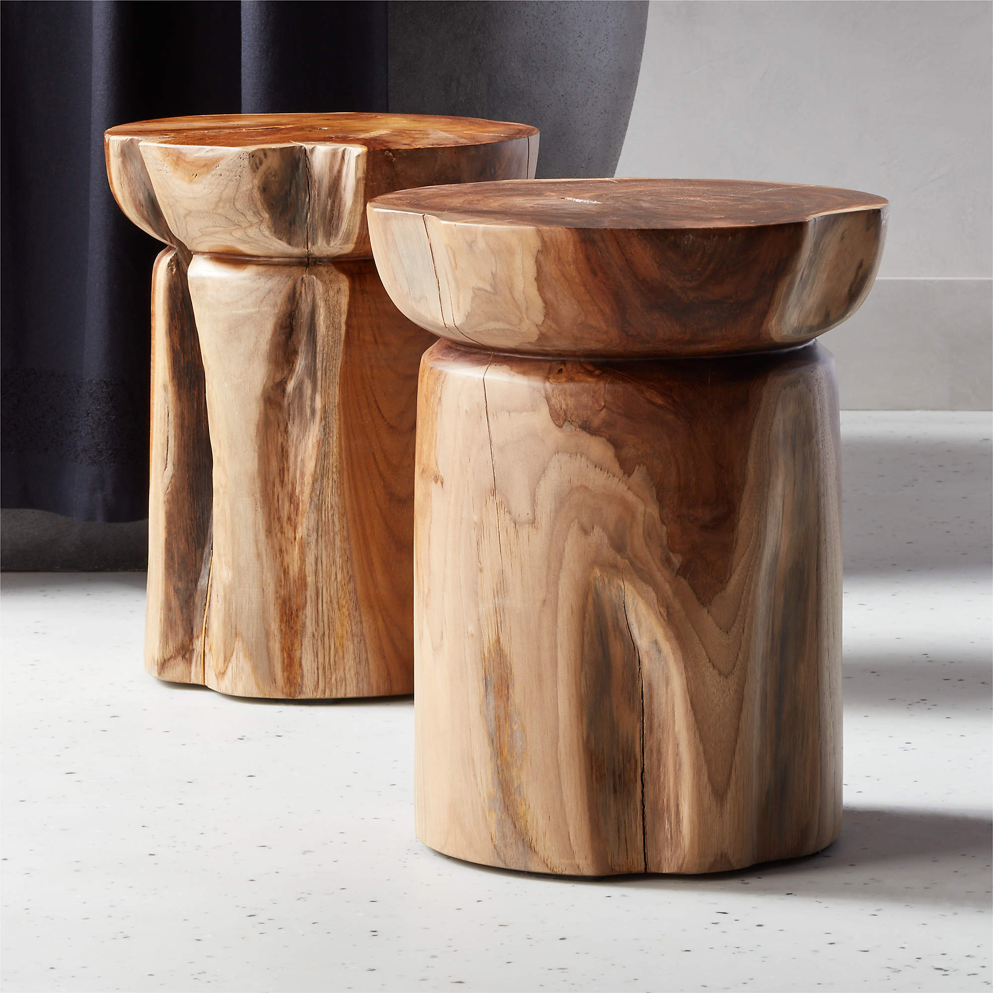 Teak Natural Round Bathroom Stool thumbnail 3