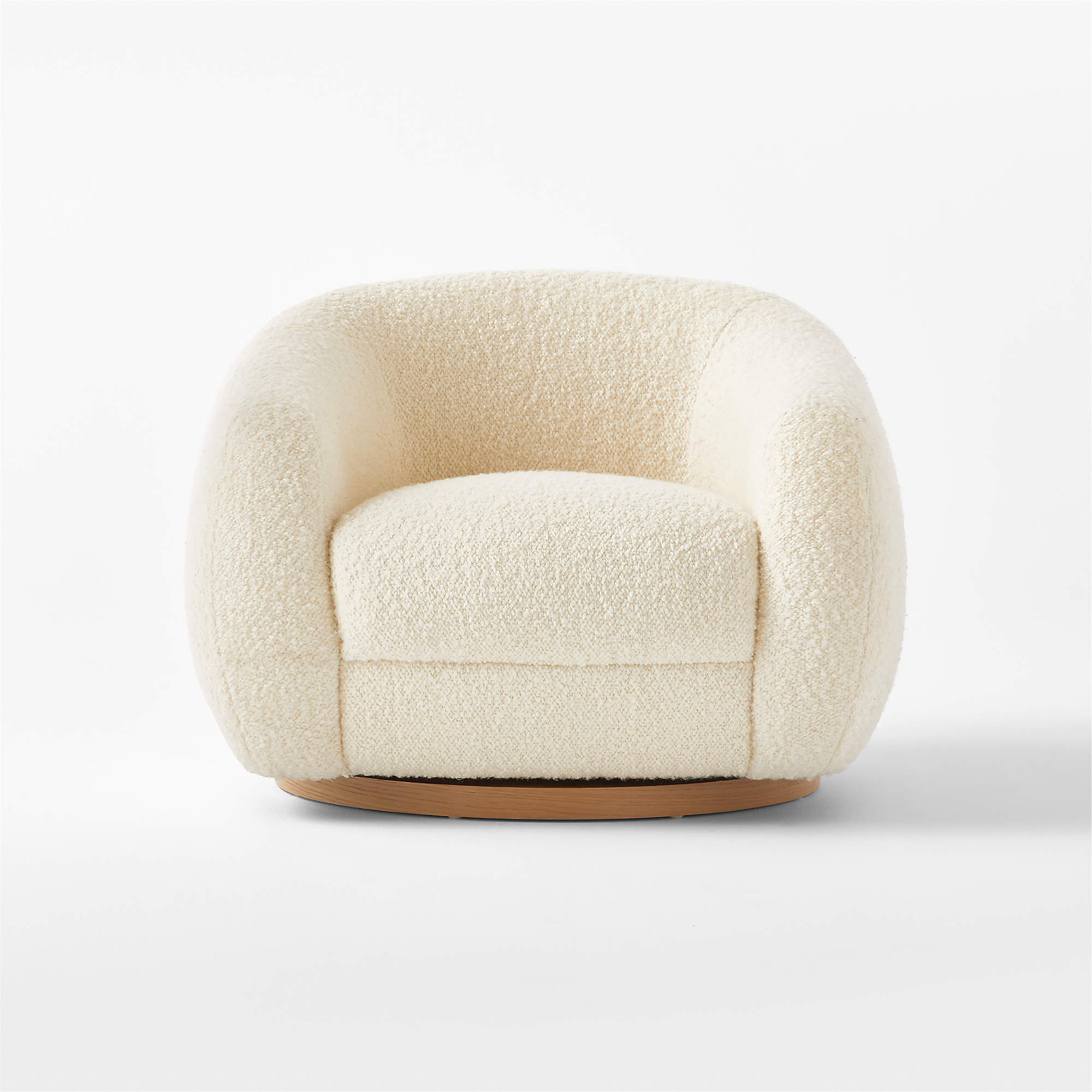 Laszlo Warm White Boucle Swivel Chair thumbnail 3