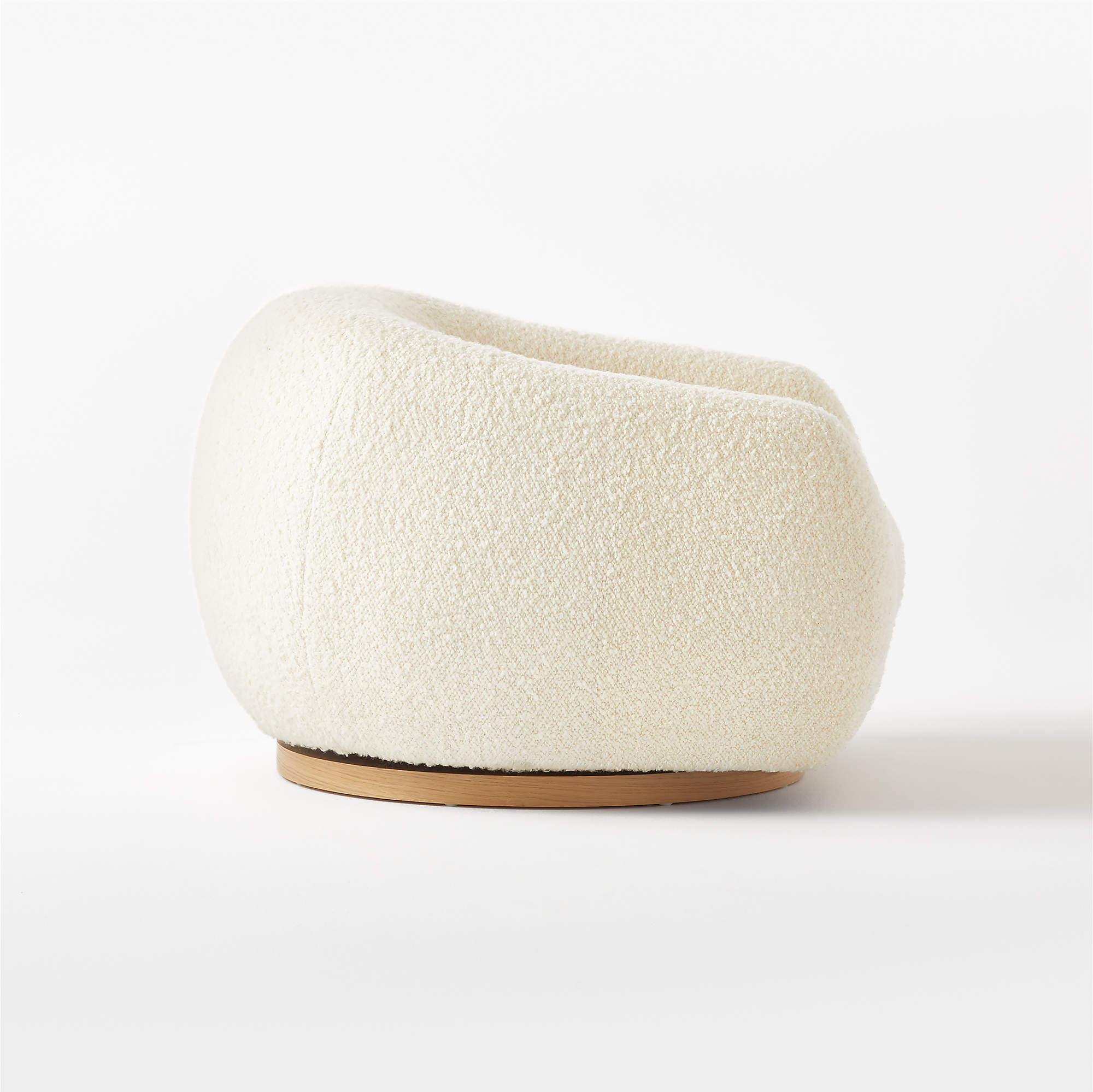 Laszlo Warm White Boucle Swivel Chair thumbnail 4