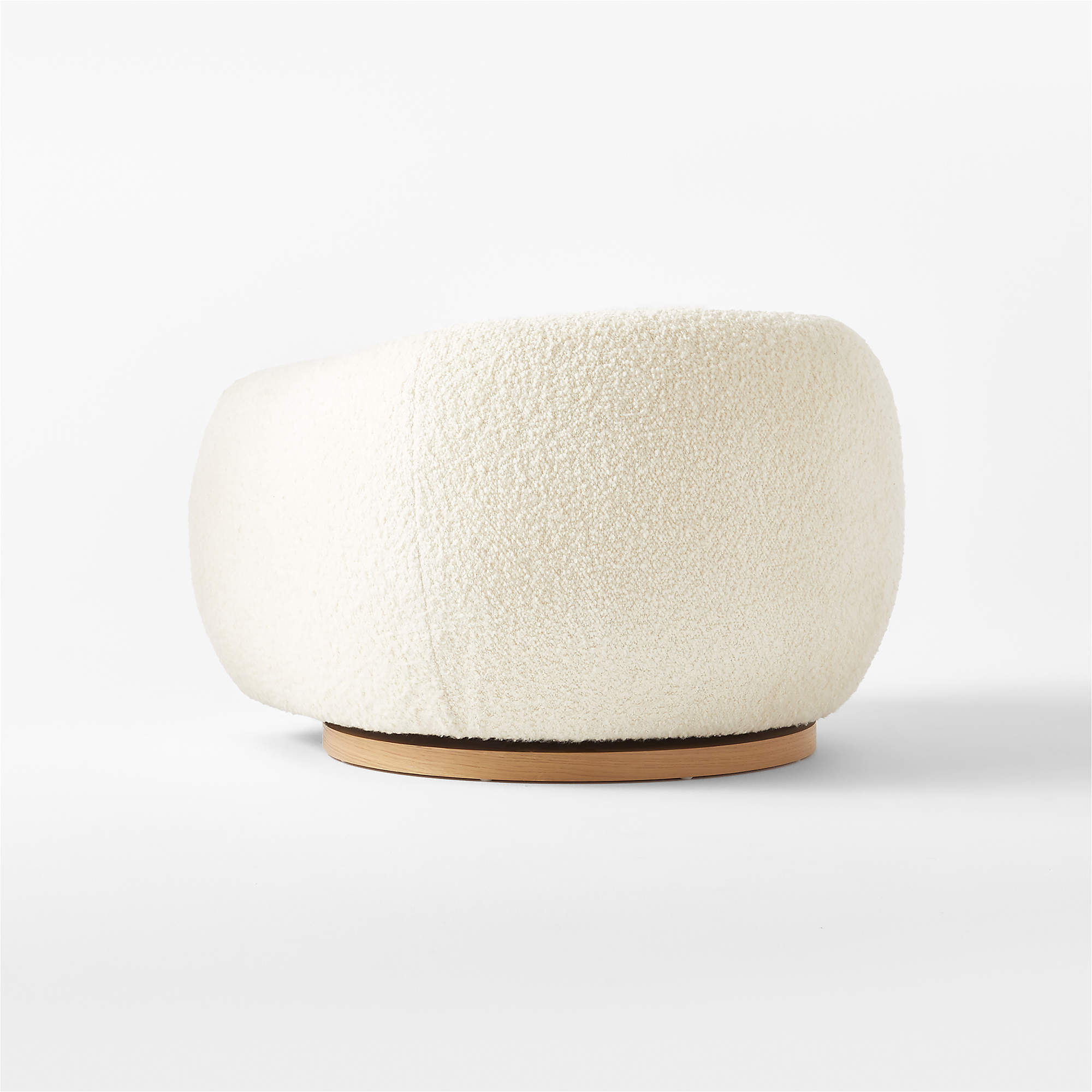 Laszlo Warm White Boucle Swivel Chair thumbnail 5