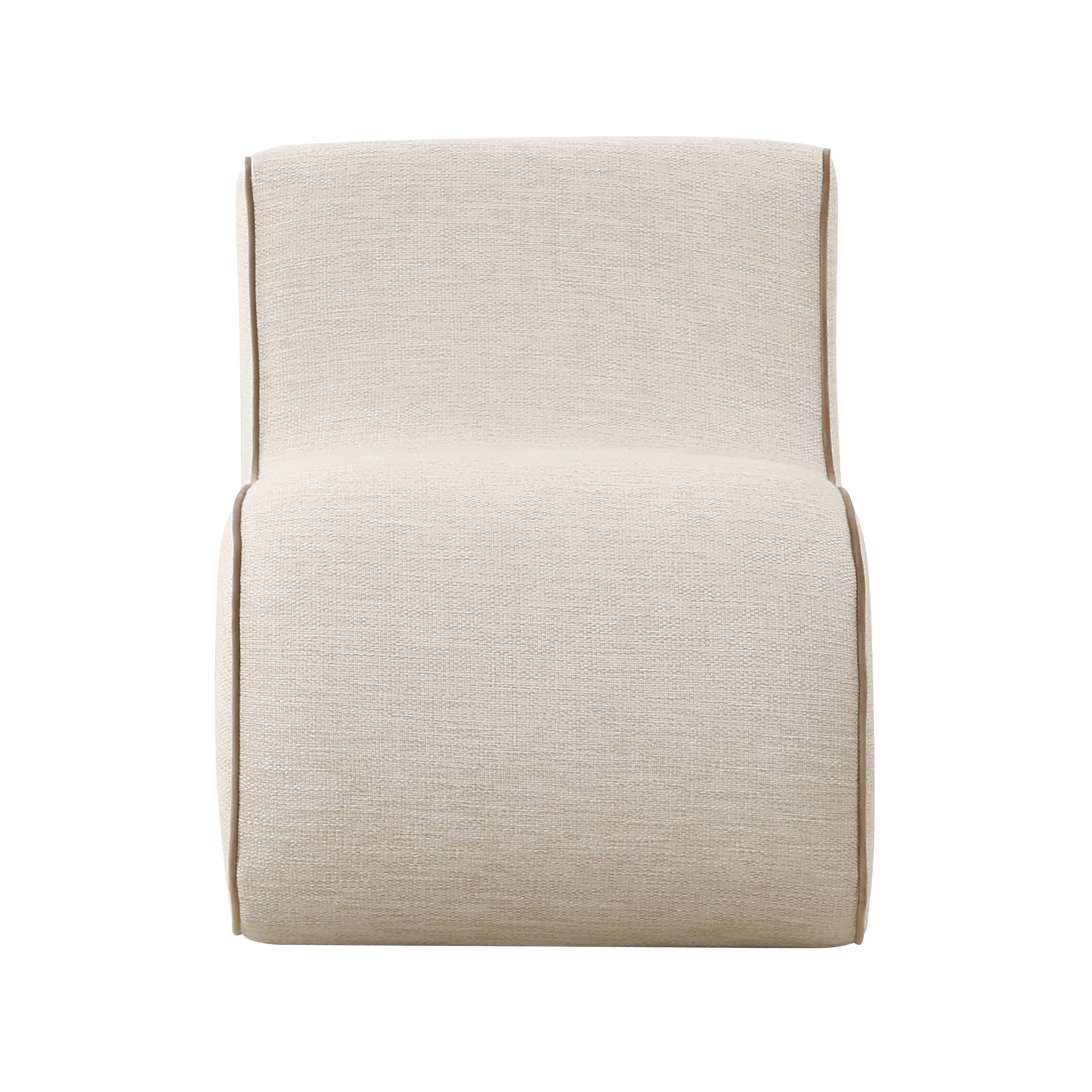 Curvature Cream Basketweave Accent Chair thumbnail 3