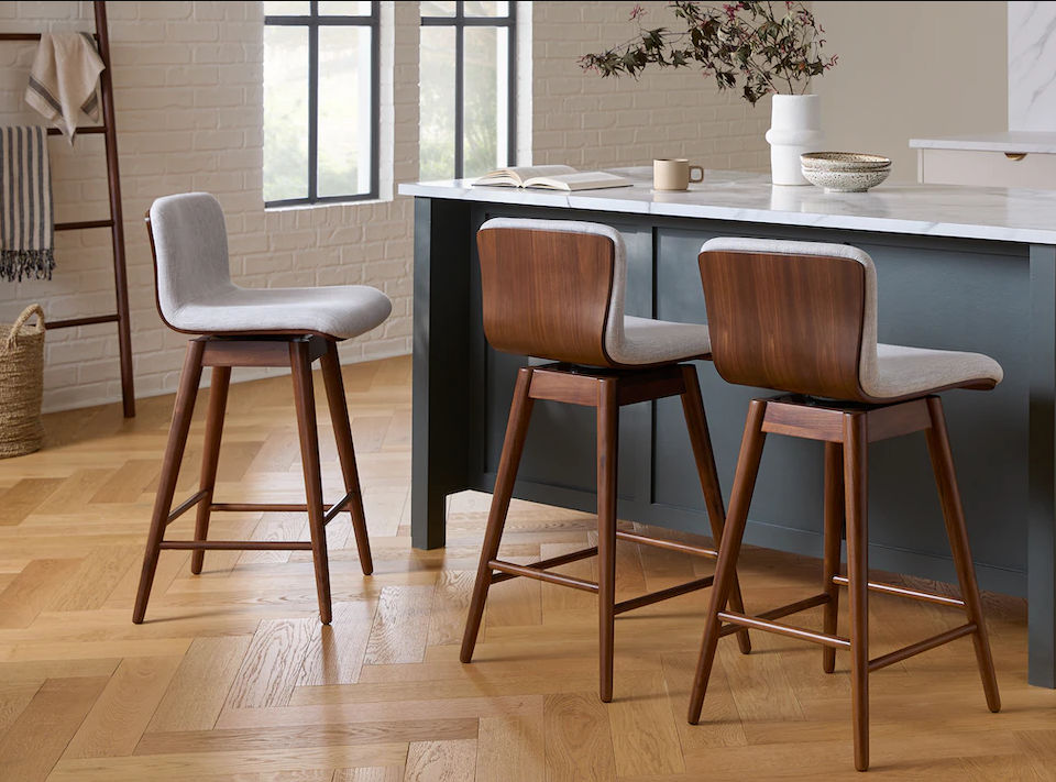 Sede Mist Gray Walnut Swivel Counter Stool thumbnail 2