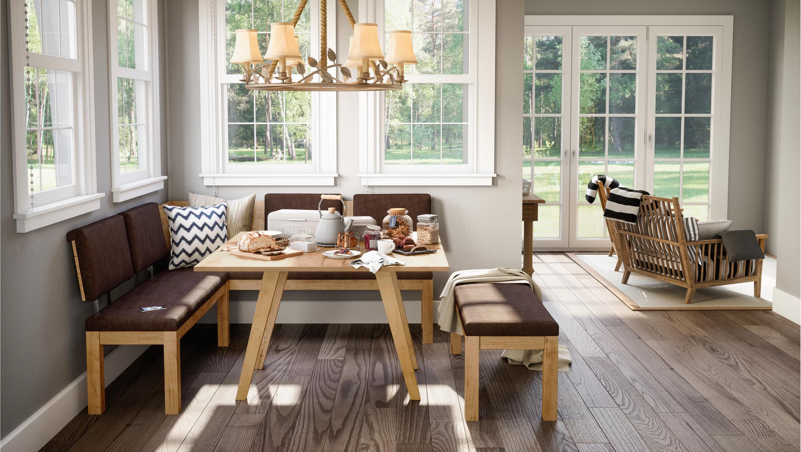 Desouza 3 Piece Pine Dining Set-Table thumbnail 2