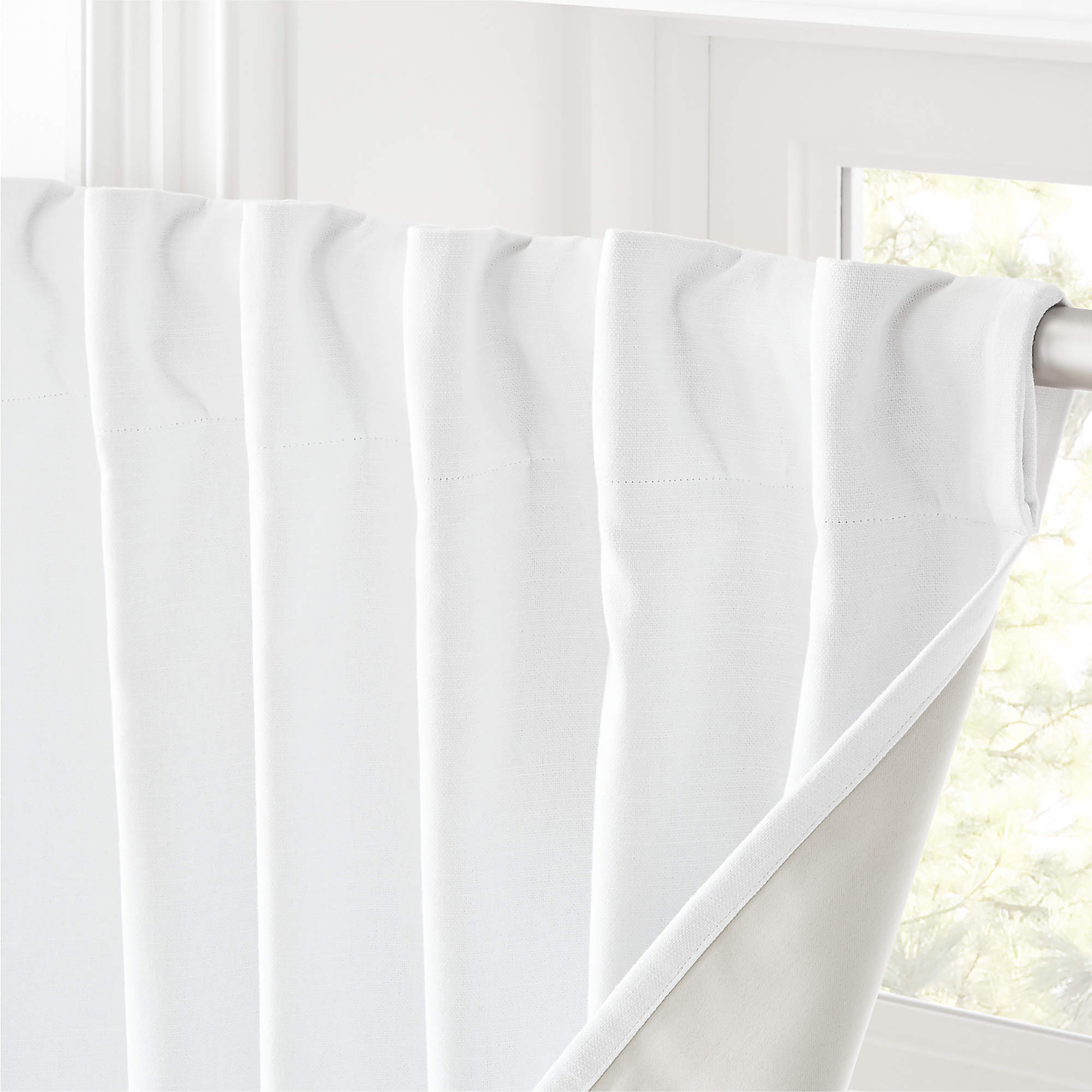 White Basketweave Blackout Window Curtain Panel 48"x108" thumbnail 2