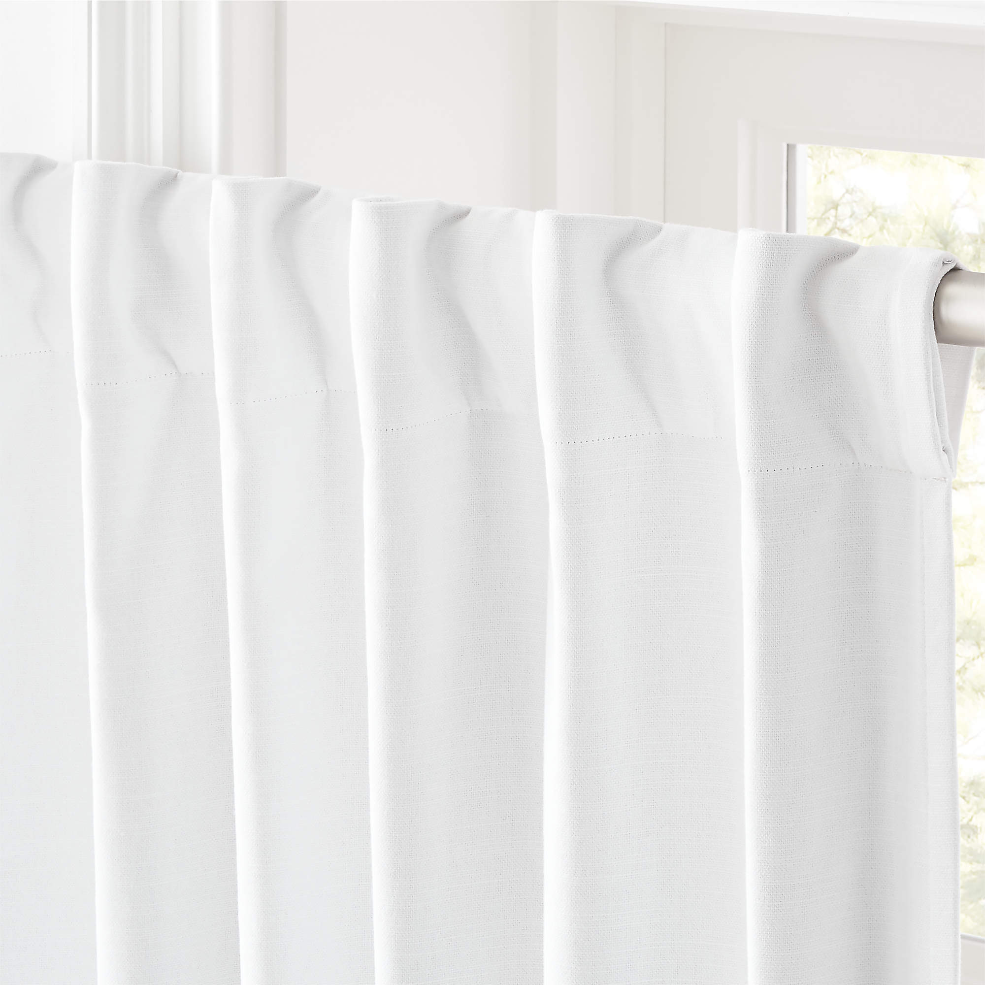 White Basketweave Blackout Window Curtain Panel 48"x108" thumbnail 3