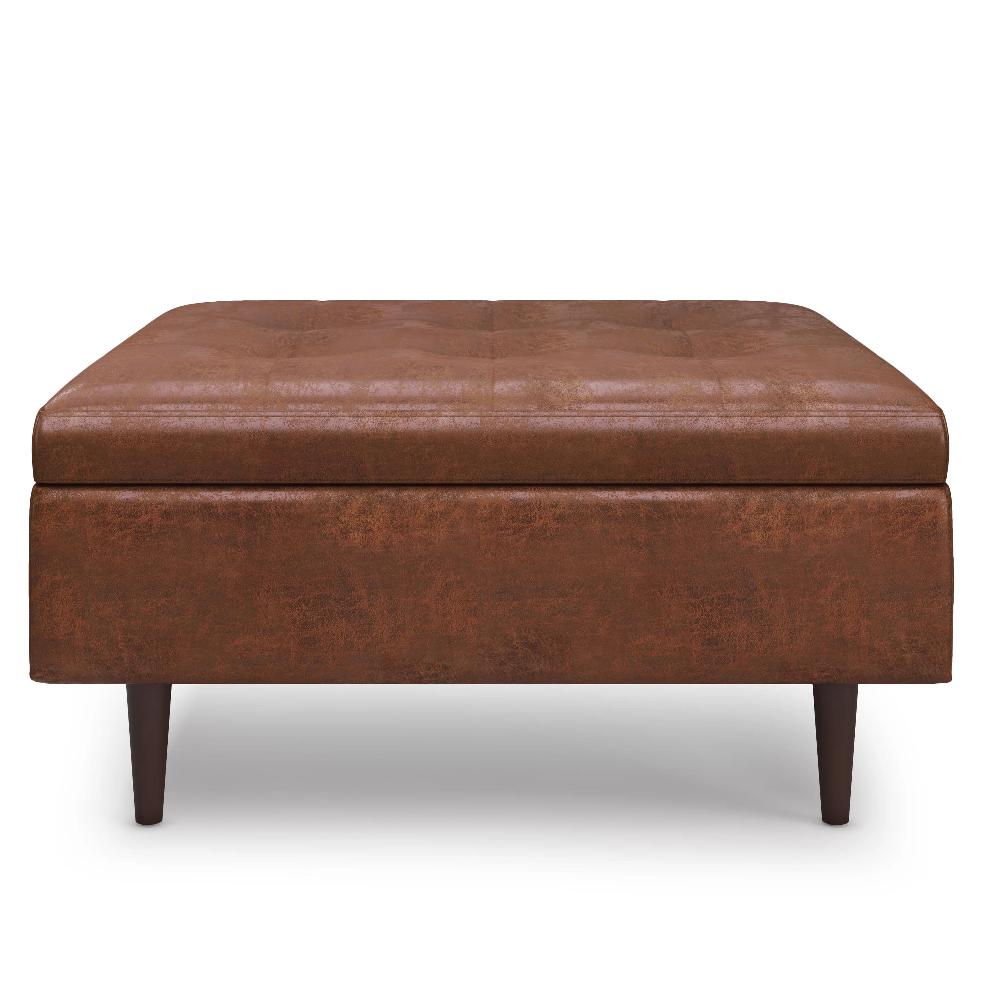 Darles Vegan Leather Storage Ottoman thumbnail 3