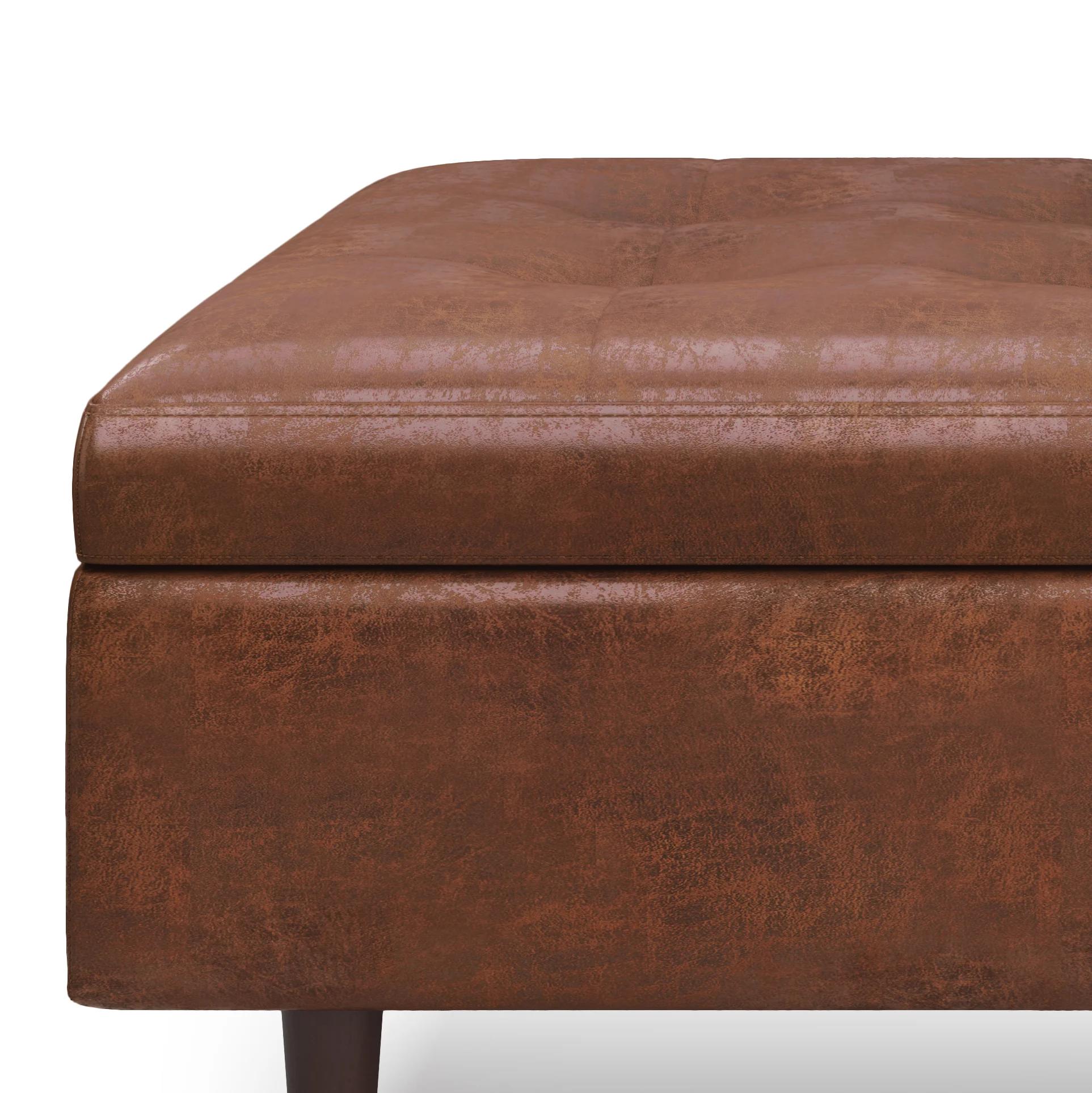 Darles Vegan Leather Storage Ottoman thumbnail 7