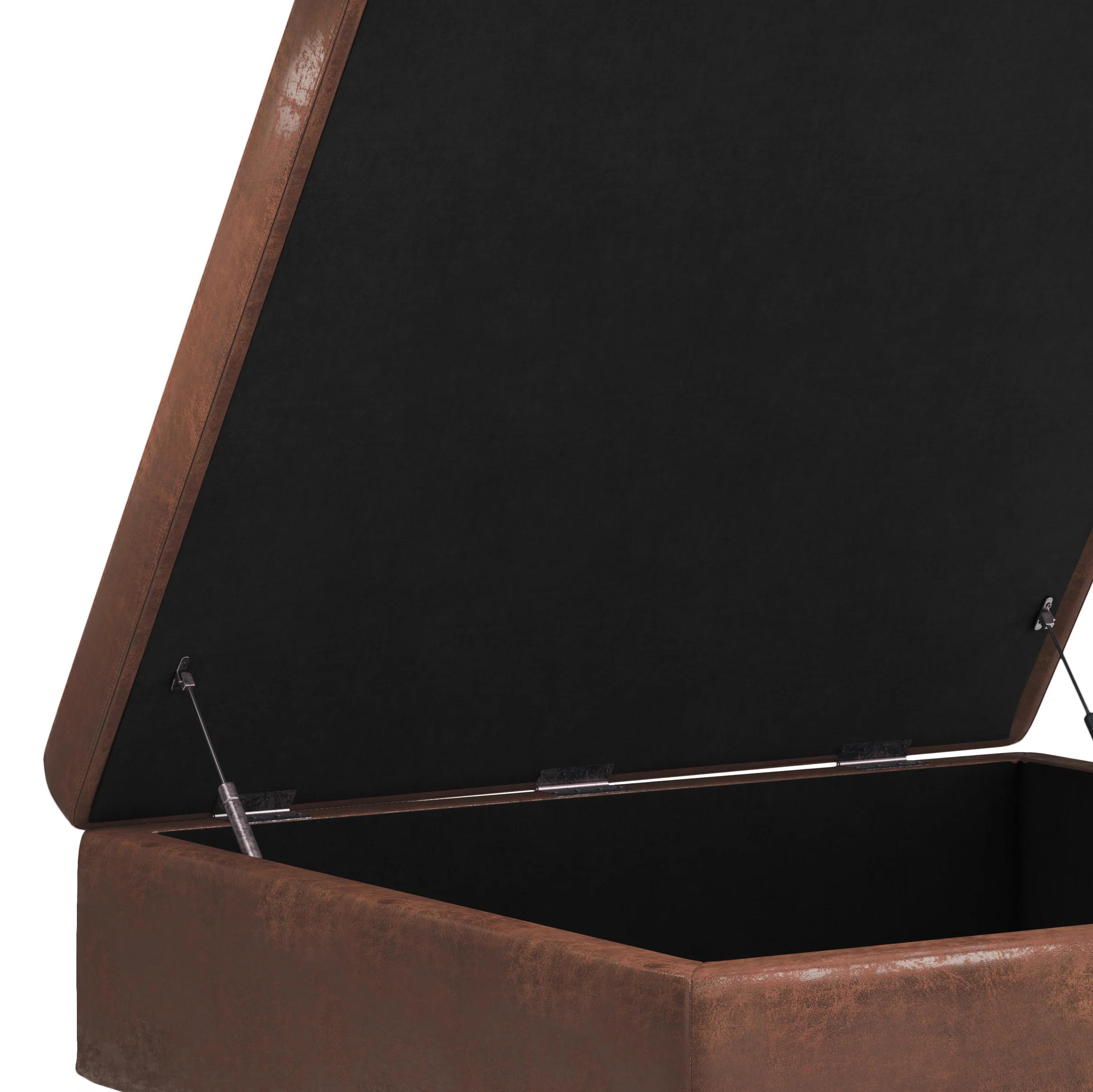 Darles Vegan Leather Storage Ottoman thumbnail 8