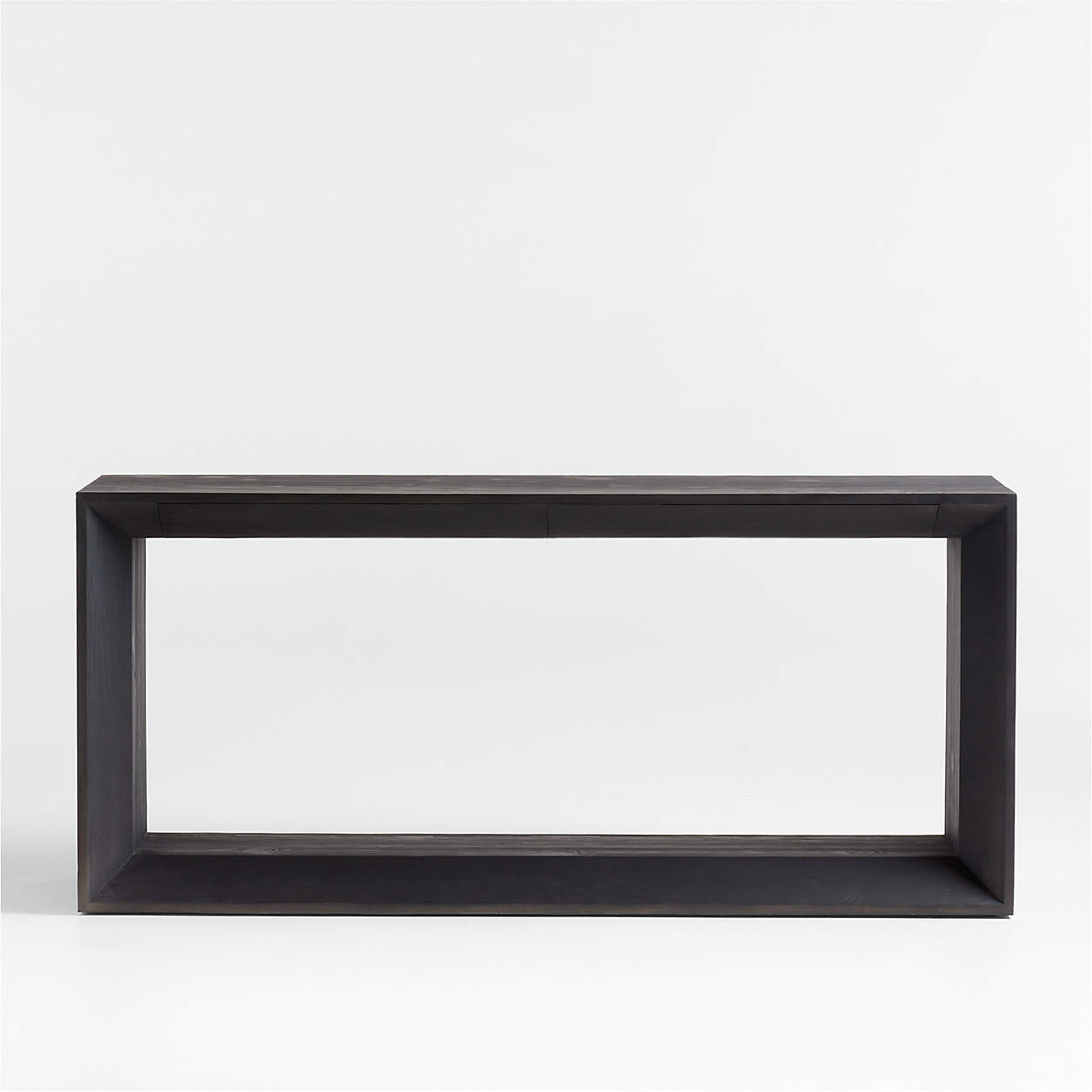 Vernon 72" Rectangular Ebonized Pine Wood Storage Console Table thumbnail 2