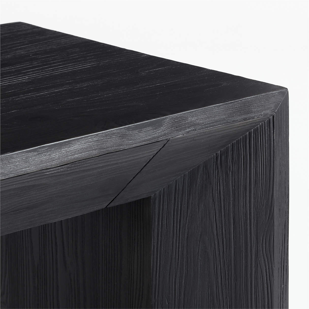 Vernon 72" Rectangular Ebonized Pine Wood Storage Console Table thumbnail 5
