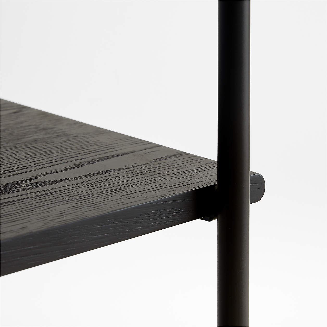 Petra Black Oak Wood and Metal Narrow Wall Mounted Bookcase thumbnail 5