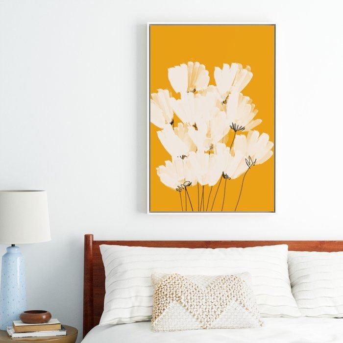 Flowers In Tangerine Framed Canvas thumbnail 2