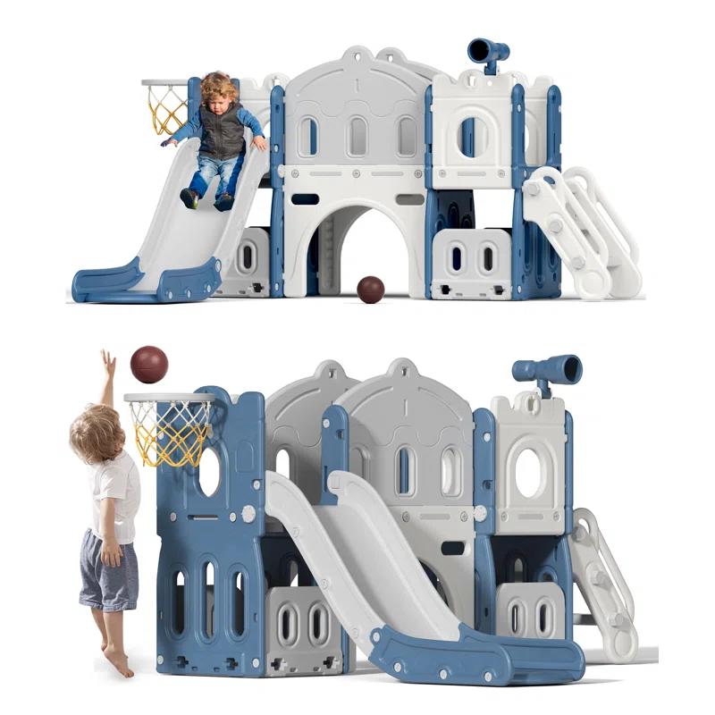 7 in 1 Kids Slide with Climber thumbnail 2
