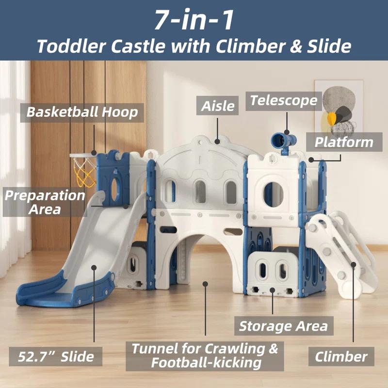 7 in 1 Kids Slide with Climber thumbnail 4