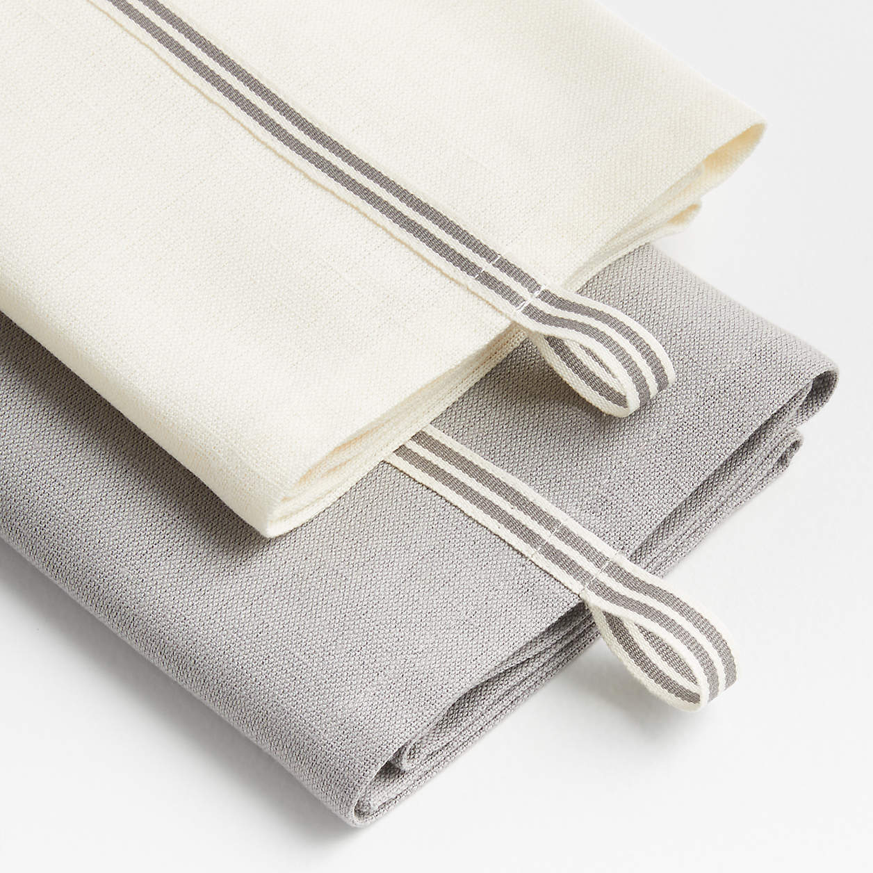 Oslo Grey and White Cotton Dish Towels-Set of 2 thumbnail 3