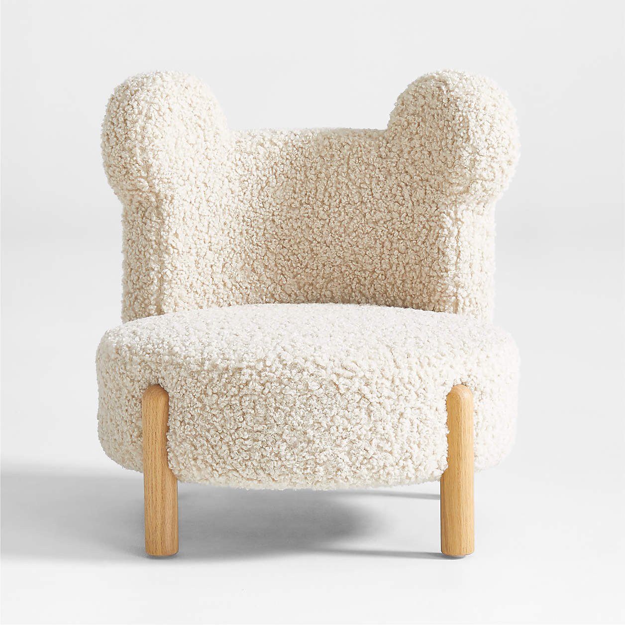 Sherpa Cream White Bear Kids Play Chair thumbnail 3