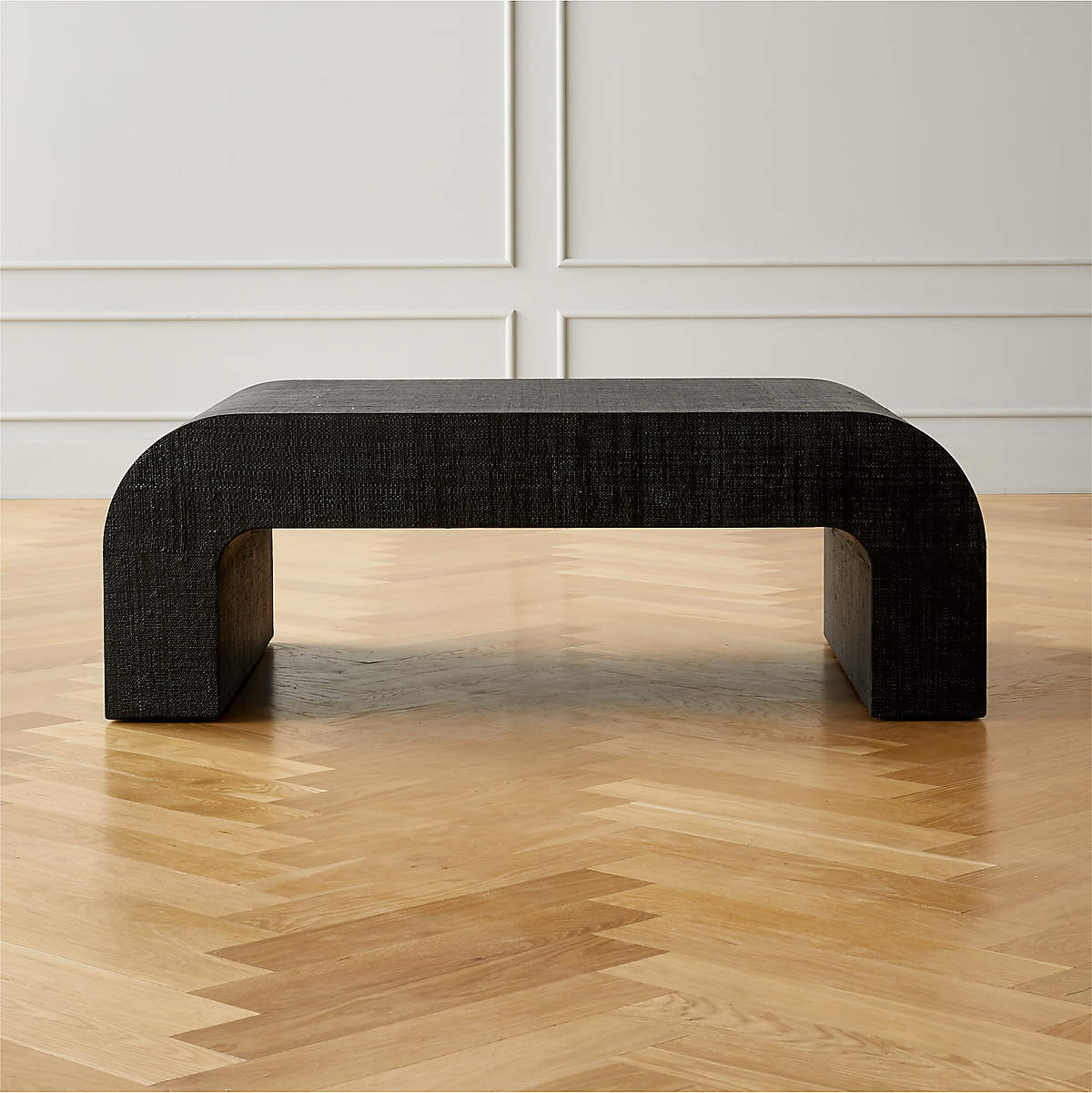 HORSESHOE BLACK LAQUERED LINEN 46 COFFEE TABLE thumbnail 2