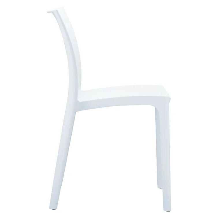 Burt Outdoor Stackable Dining Side Chair White thumbnail 3