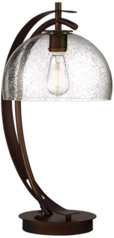 Calvin Glass Dome USB Table Lamp with LED Bulb thumbnail 6