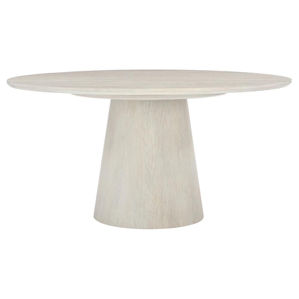 Aubree French Country White Wood Round Pedestal Dining Table thumbnail 3