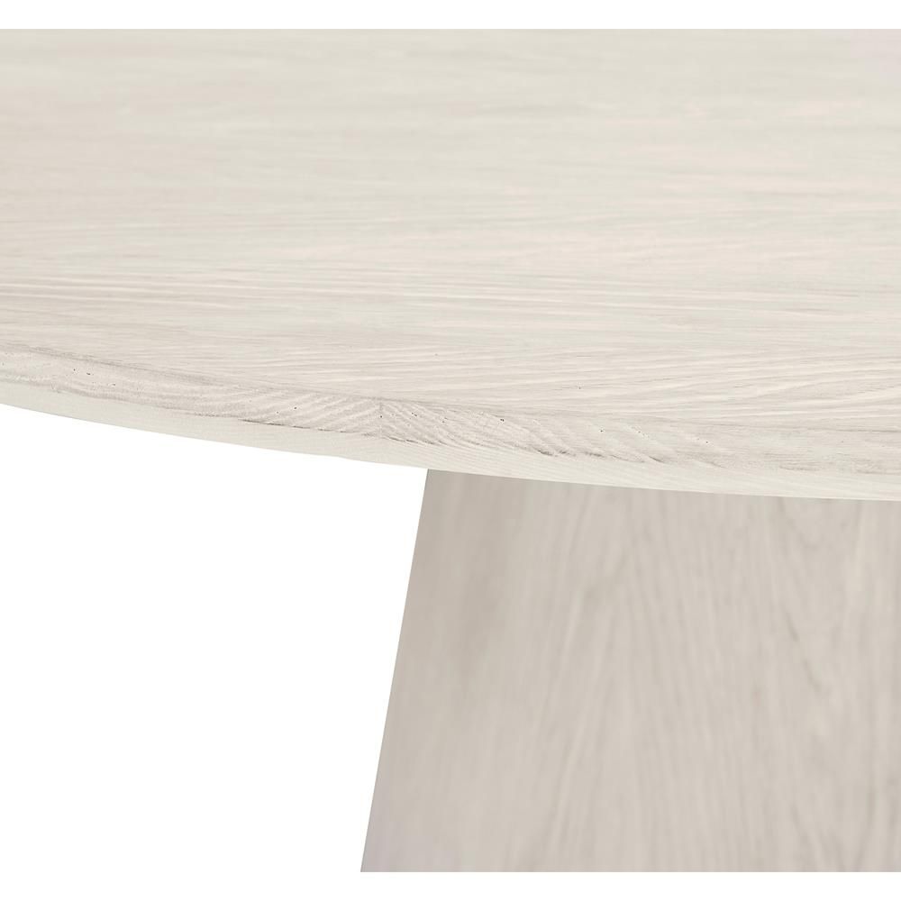 Aubree French Country White Wood Round Pedestal Dining Table thumbnail 5