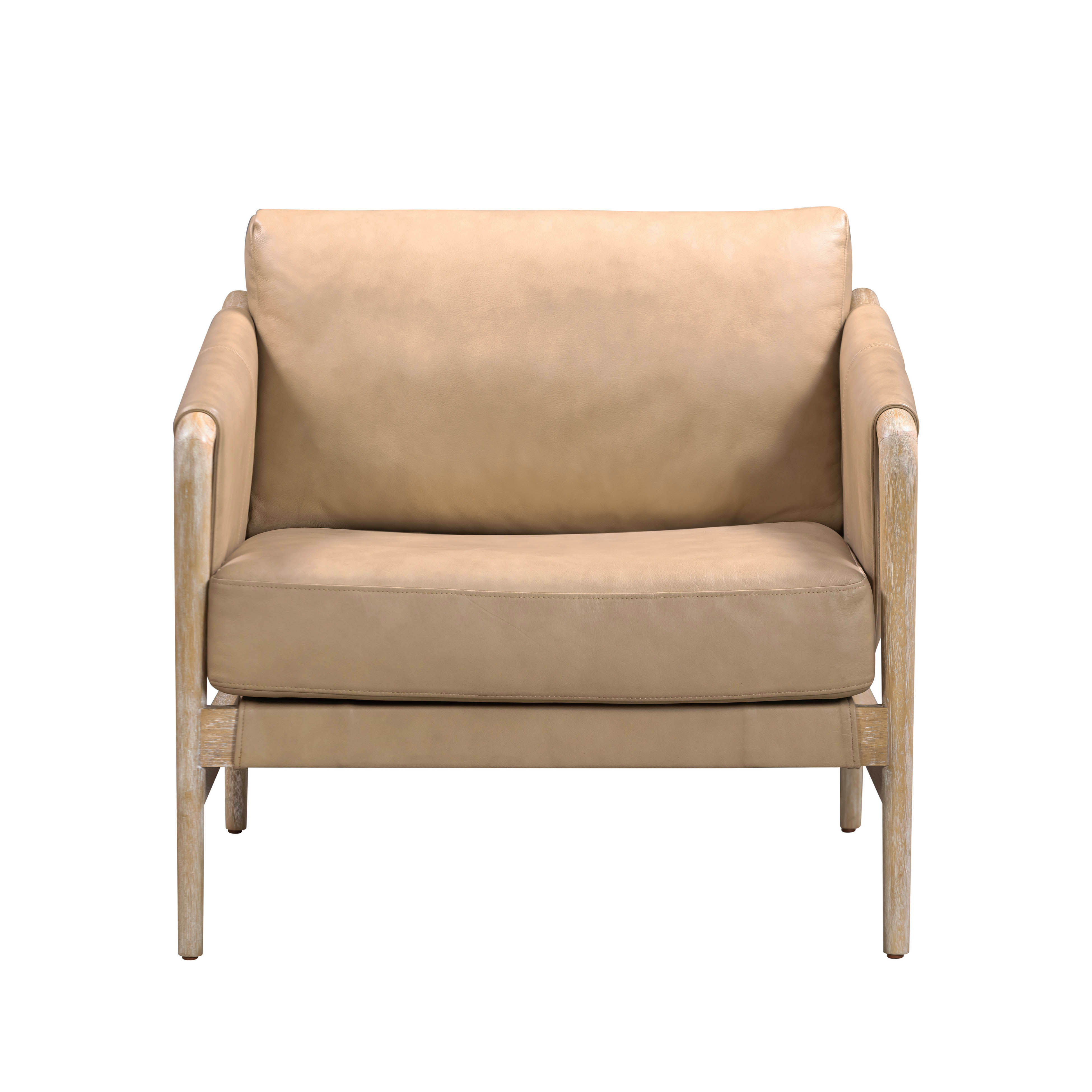 Khacha Leather Accent Chair - Tan thumbnail 3