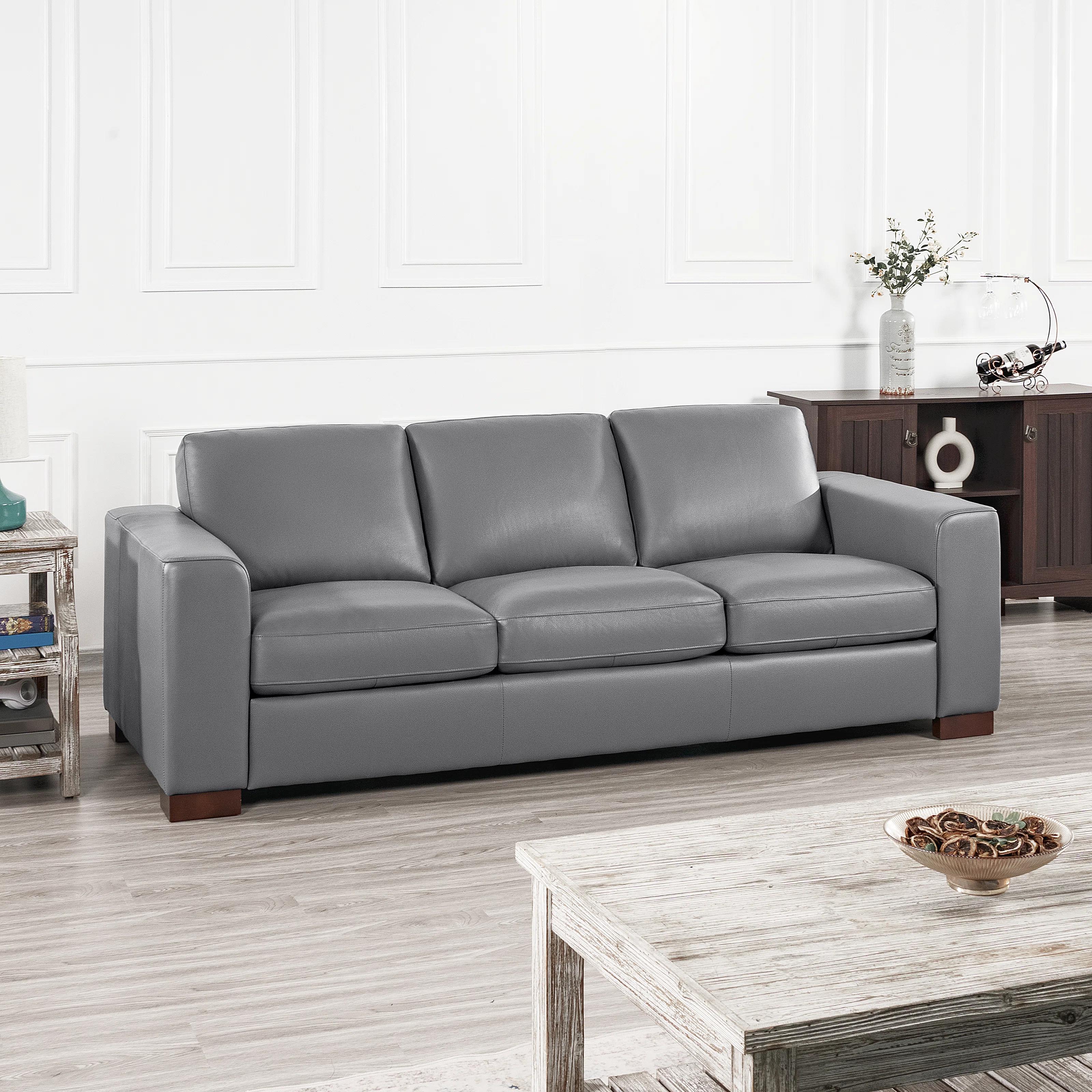 Ajmy Genuine Leather Square Arm Sofa thumbnail 2