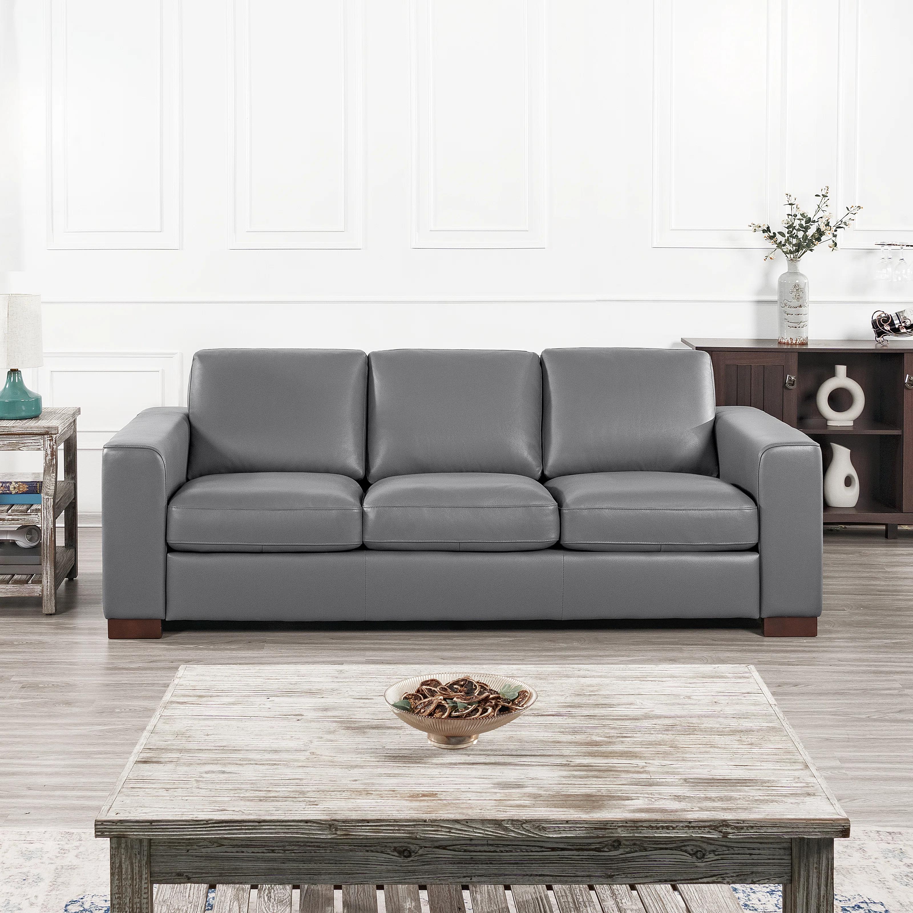 Ajmy Genuine Leather Square Arm Sofa thumbnail 9