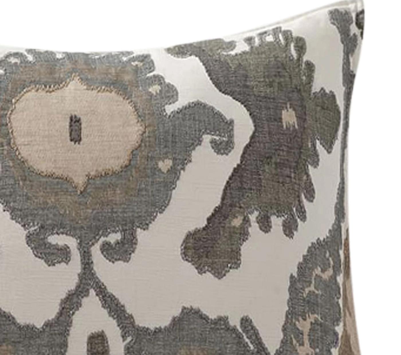 Hudson Ikat Embroidered Pillow-24"x24" thumbnail 3