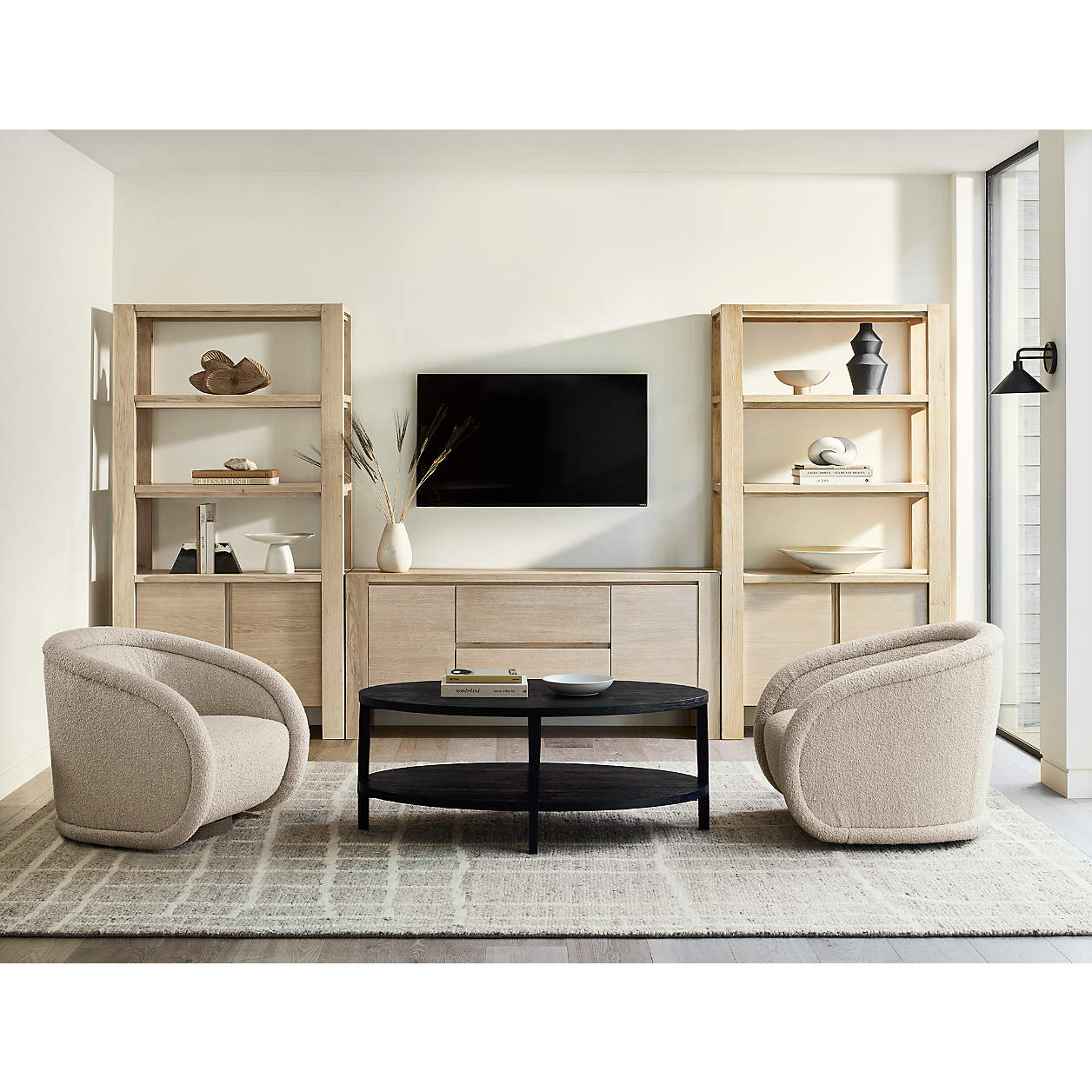 Terra Natural White Oak Wood Bookcase thumbnail 10