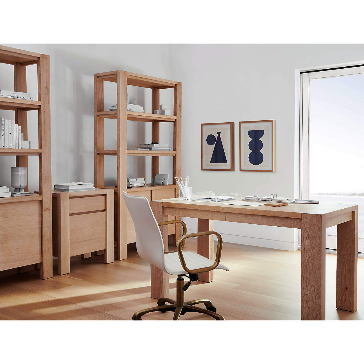Terra Natural White Oak Wood Bookcase thumbnail 2