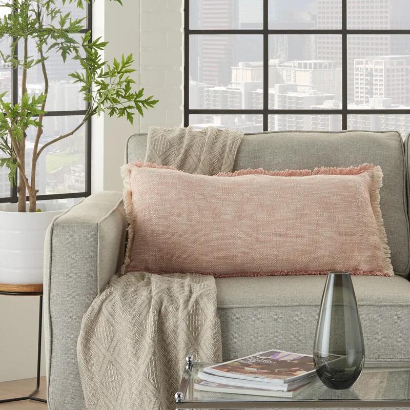Gomer Fringed Cotton Throw Pillow-30"x14" thumbnail 2