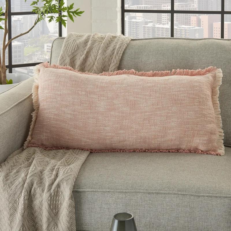 Gomer Fringed Cotton Throw Pillow-30"x14" thumbnail 3