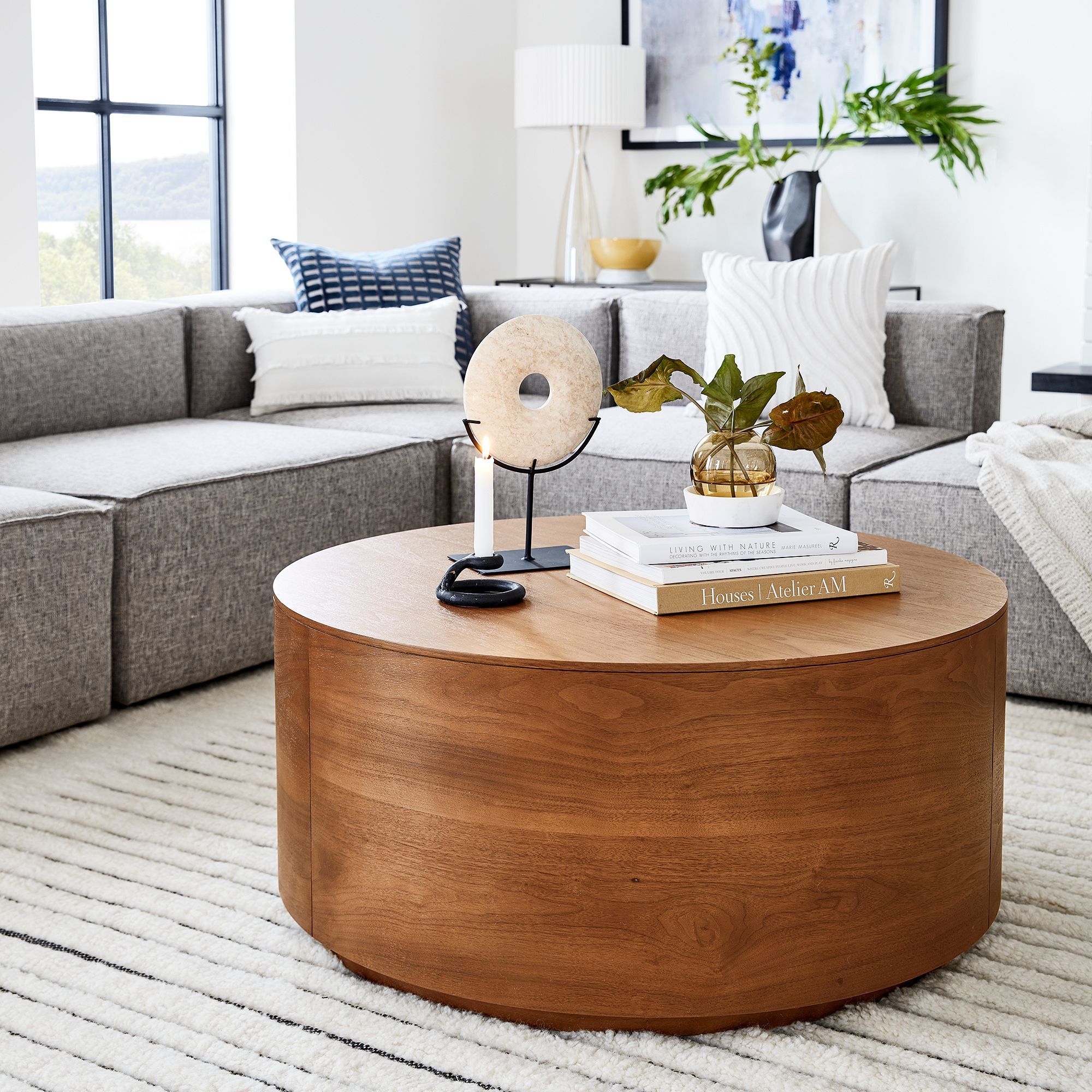 Volume Round Drum Coffee Table-44" thumbnail 2