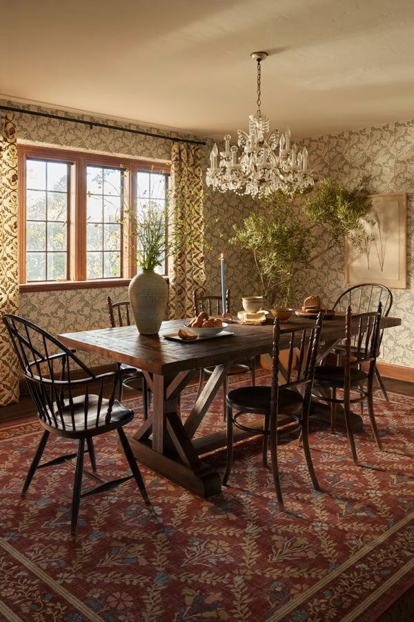 Morris Co Bell flowers Amber Red Rug thumbnail 2