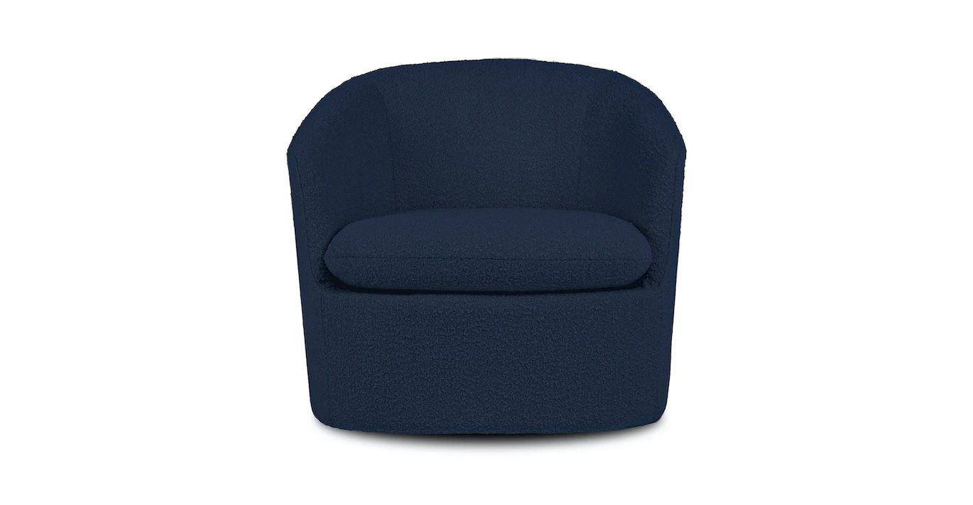 Turoy Catalina Blue Boucle Swivel Chair thumbnail 3