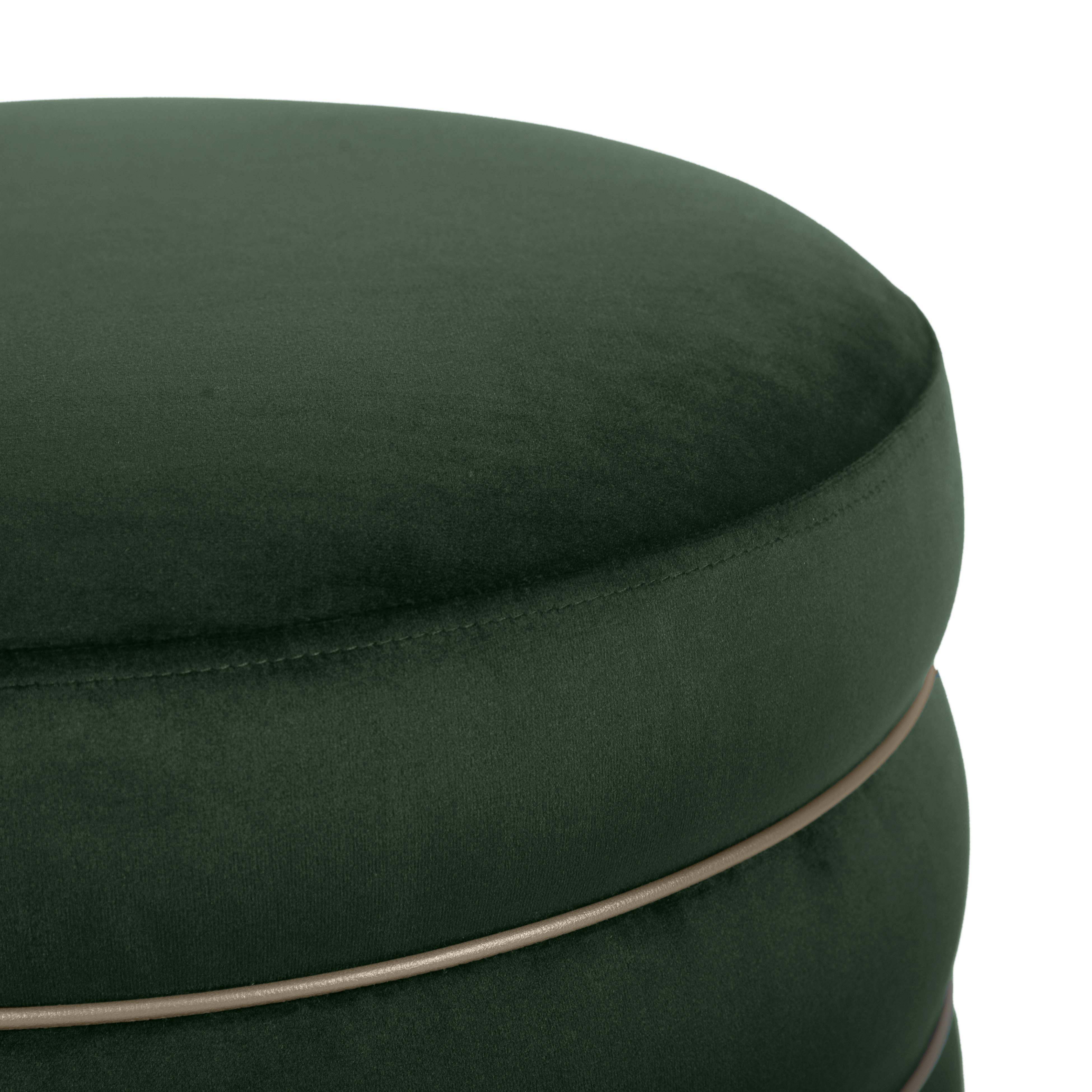 Lake Green Velvet Ottoman thumbnail 4