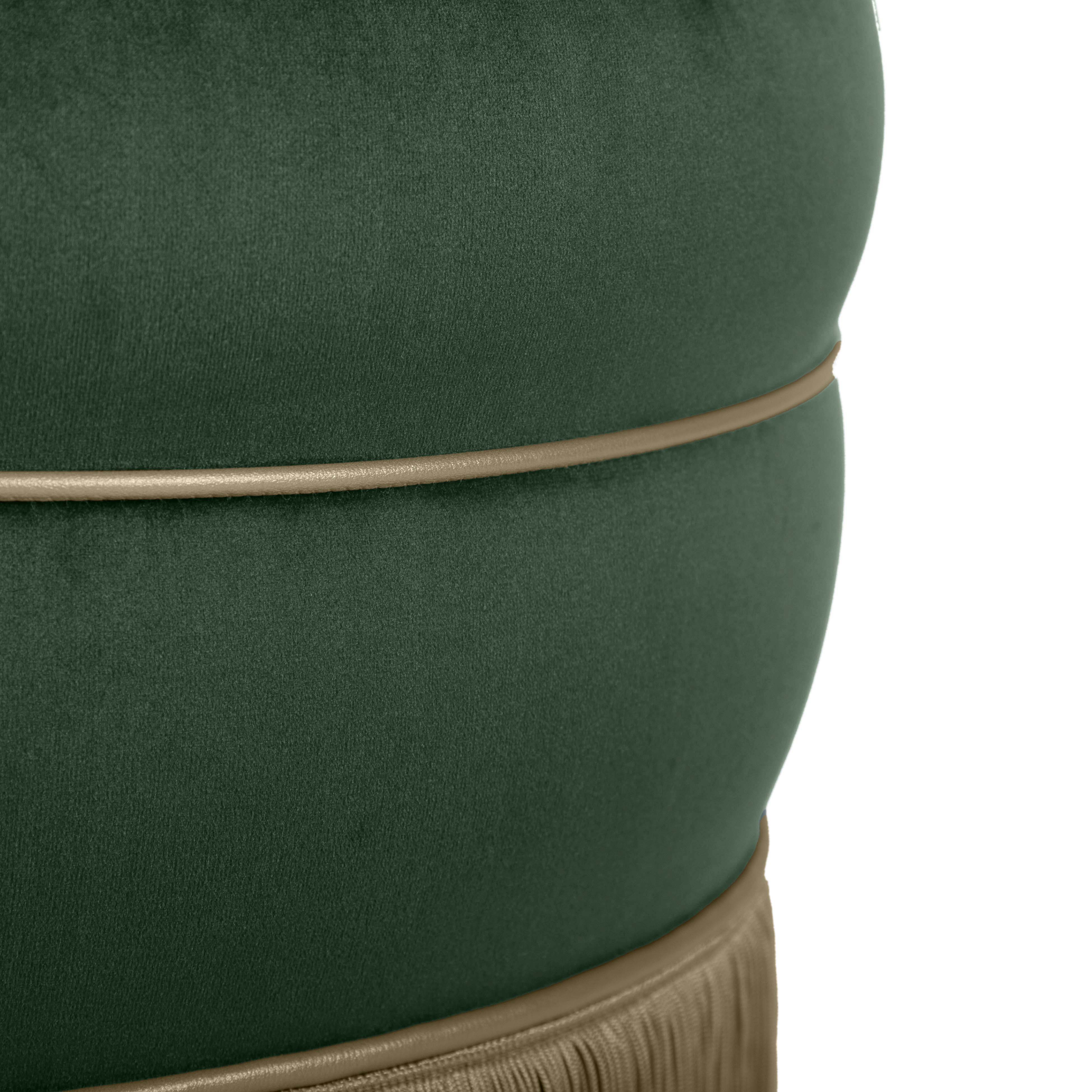Lake Green Velvet Ottoman thumbnail 5