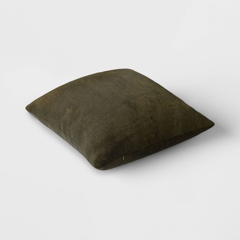 Washed Cotton Velvet Throw Pillow-18"x18" thumbnail 2