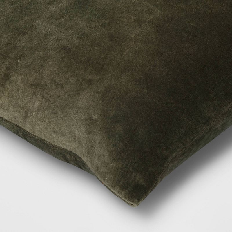 Washed Cotton Velvet Throw Pillow-18"x18" thumbnail 3