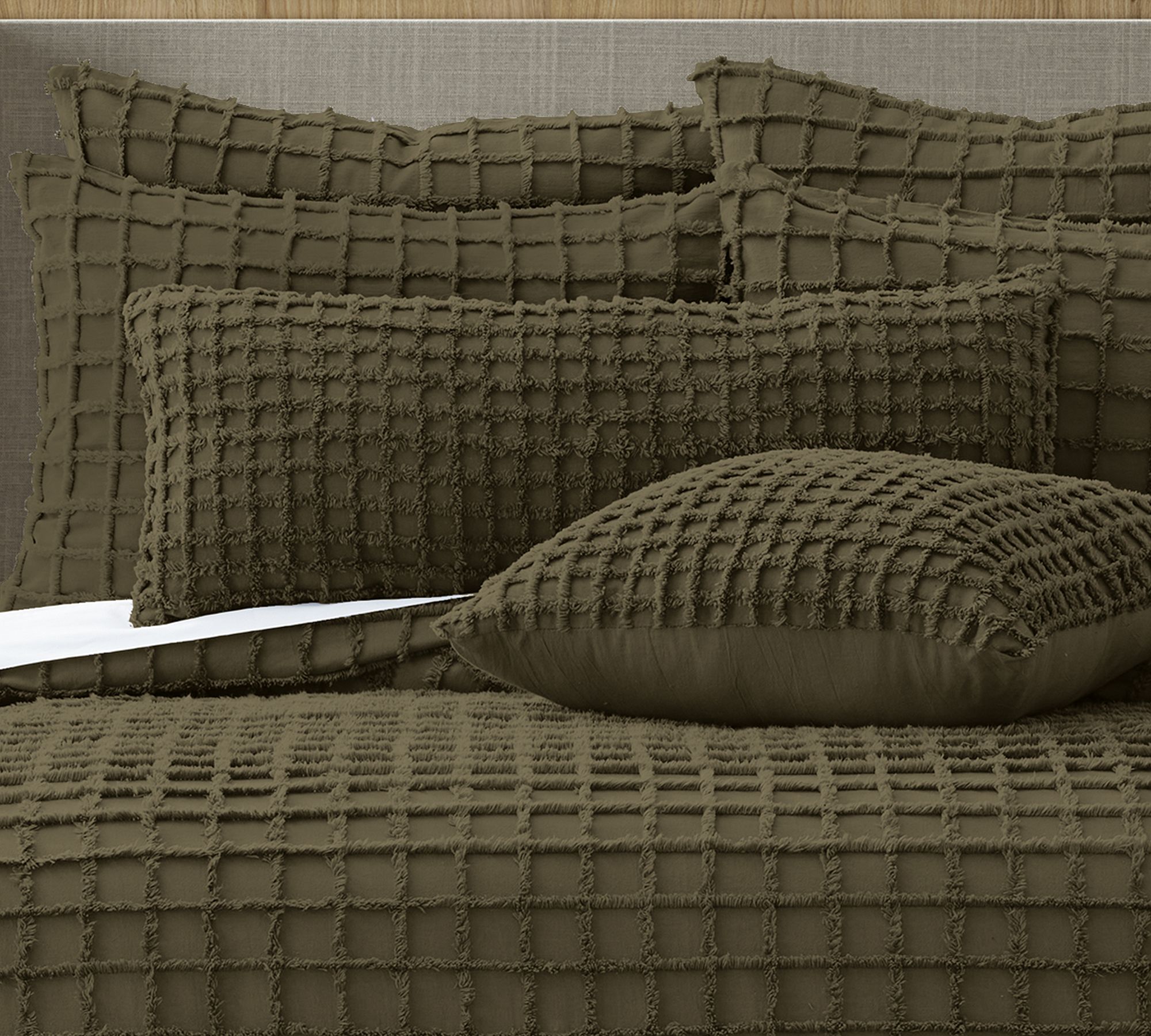 Arlette Cotton Textured Lumbar Pillow-12"x30" thumbnail 2