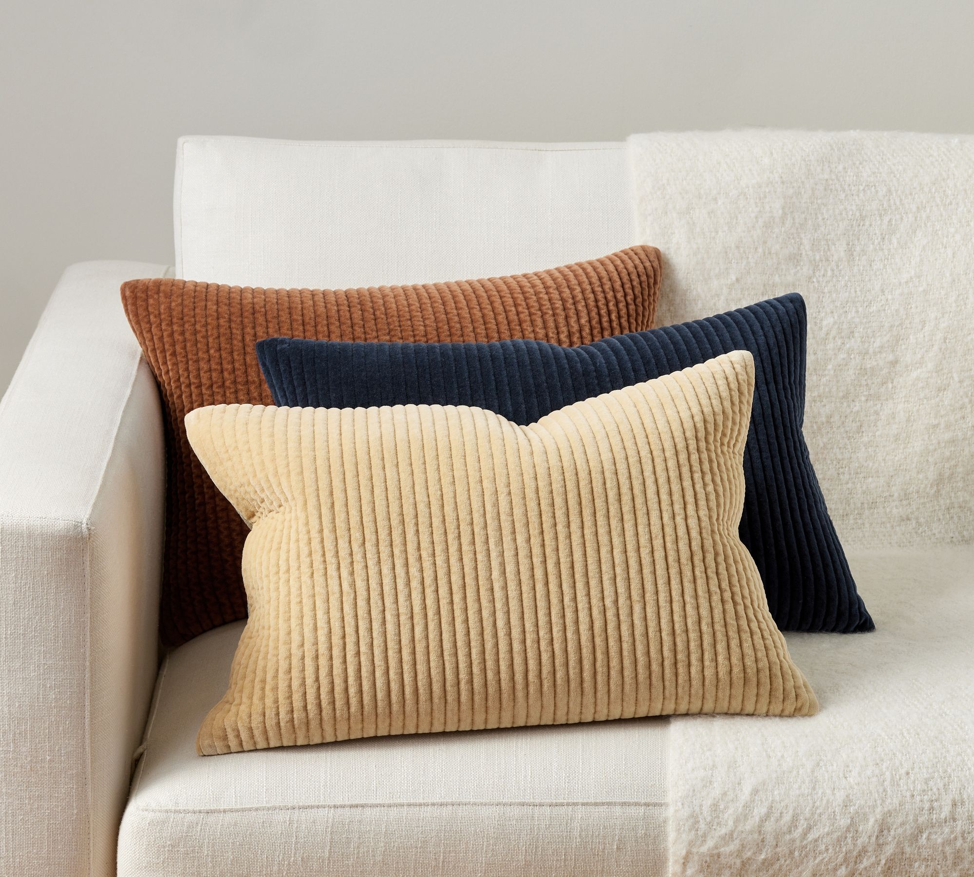 Quilted Velvet Lumbar Pillow thumbnail 2