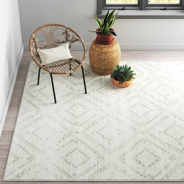 Therese Performance Ivory Green Rug thumbnail 2