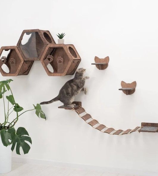 Cat Wood Bridge Dark Walnut thumbnail 2