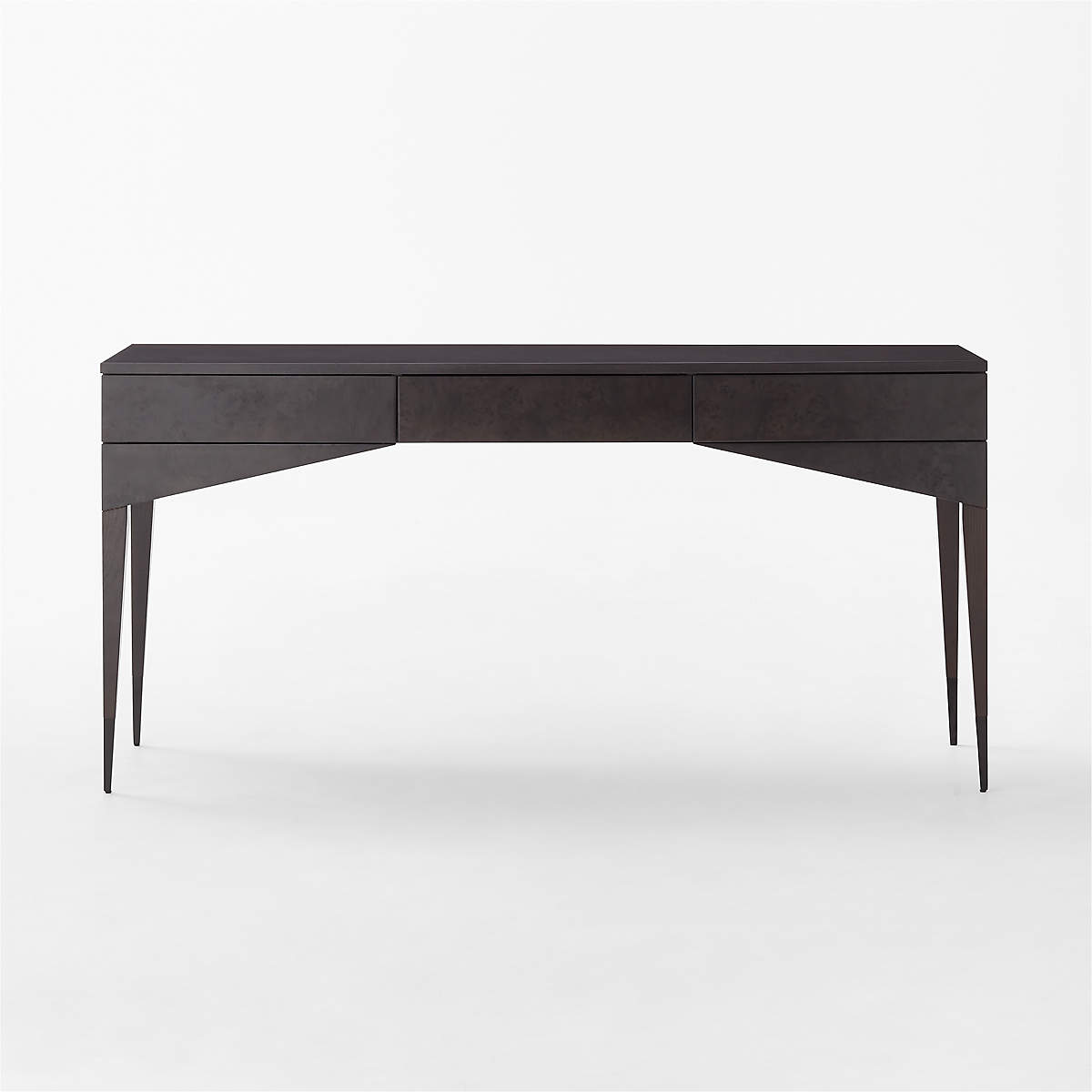 SPILLO DRAWER BLACK BURL WOOD DESK thumbnail 3